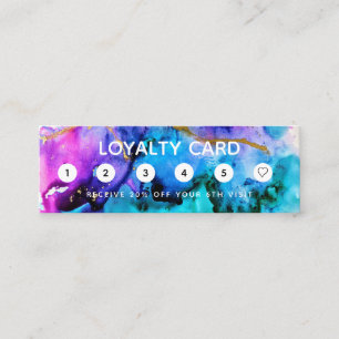 Paint Splatter Gold and Purple Loyalty Card