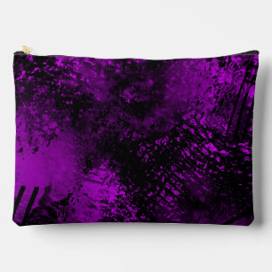 Paint Splatter Hatching Effect Purple & Black Accessory Pouch