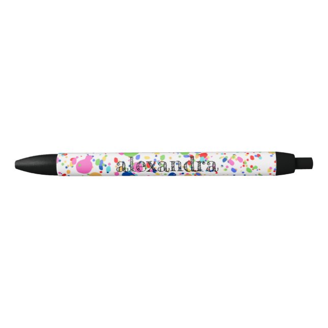 Paint Splatter Name Ink Pen - Multi Rainbow (Front)