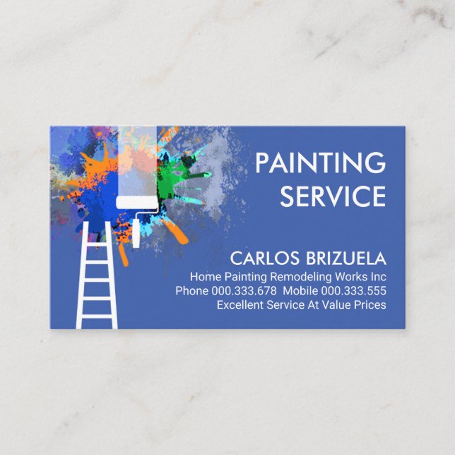 Paint Splatter New Home Painting Business Card (Front)