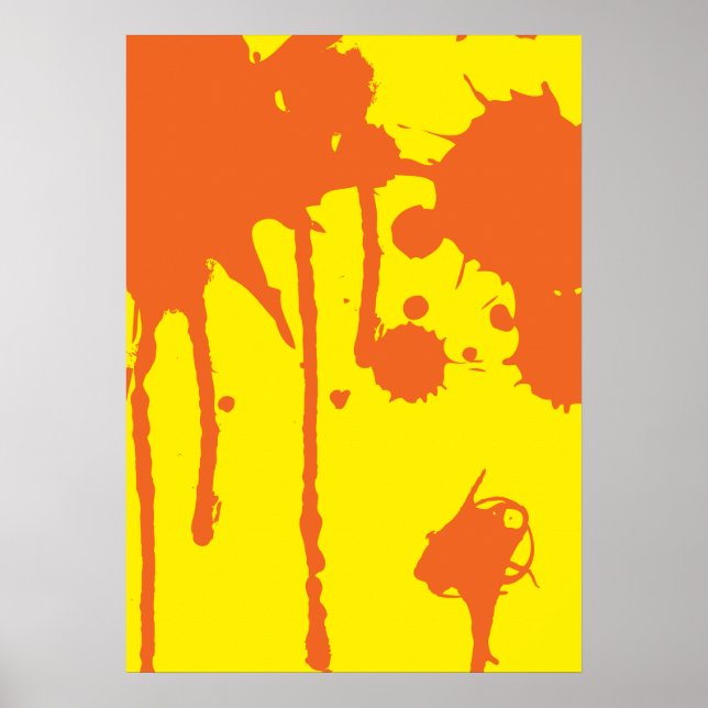 Paint Splatter Orange Poster (Front)
