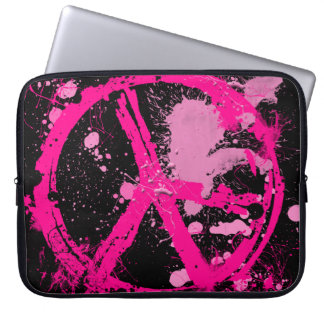 Paint Splatter Peace Sign Laptop Sleeve