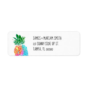 Paint Splatter Pineapple Return Address Label