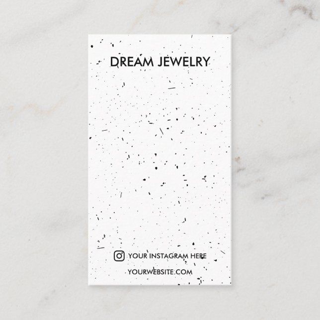 Paint Splatter Polka Dot Jewellery Display Business Card (Front)