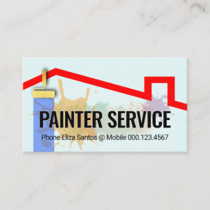 Paint Splatter Roller Brush Painting Business Card