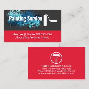 Paint Splatter Roller Brush Painting Business Card