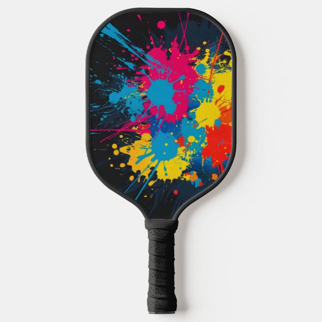  Paint Splatter Sports Pickleball Paddle (Front)