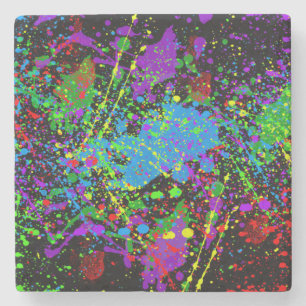 Paint Splatter Stone Coaster