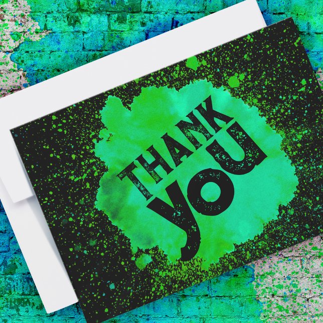 Paint Splatter Thank You - Green on Black (Creator Uploaded)