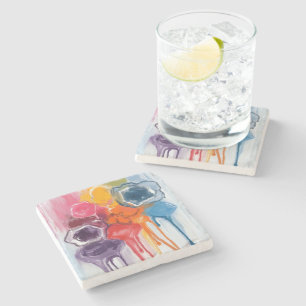 Paint Splatter   Watercolor Artist Painting Stone Coaster