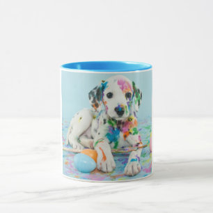 PAINT SPLATTERED DALMATIAN TWO TONED MUG. MUG