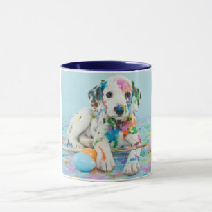 PAINT SPLATTERED DALMATIAN TWO TONED MUG. MUG