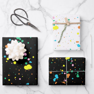 Paint Splatters Abstract Wrapping Paper Sheet