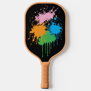 Paint Splatters Pickleball Paddle