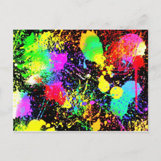 Paint splatters postcard
