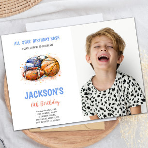 Paint Sports Birthday Invitations with photo