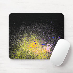 Paint Spray Abstract On Black Mouse Pad