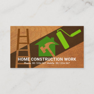 Paint Stripe Home Ladder Wooden Silhouette Business Card