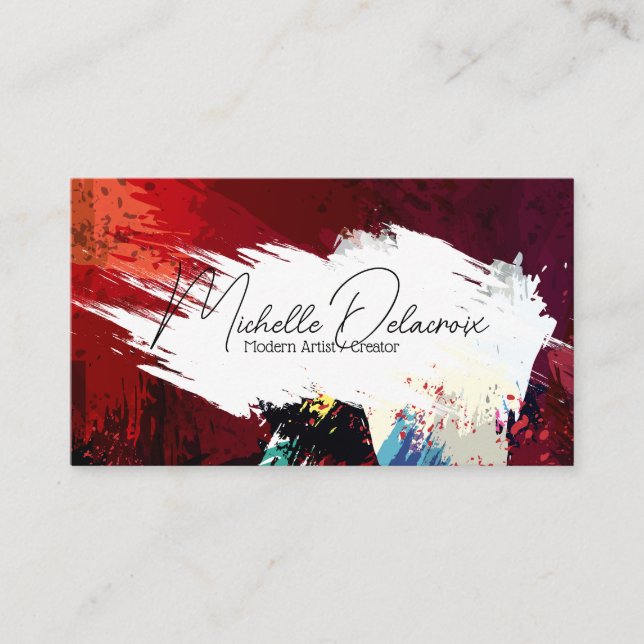 Paint Stroke and Texture | Creative Art Business Card (Front)