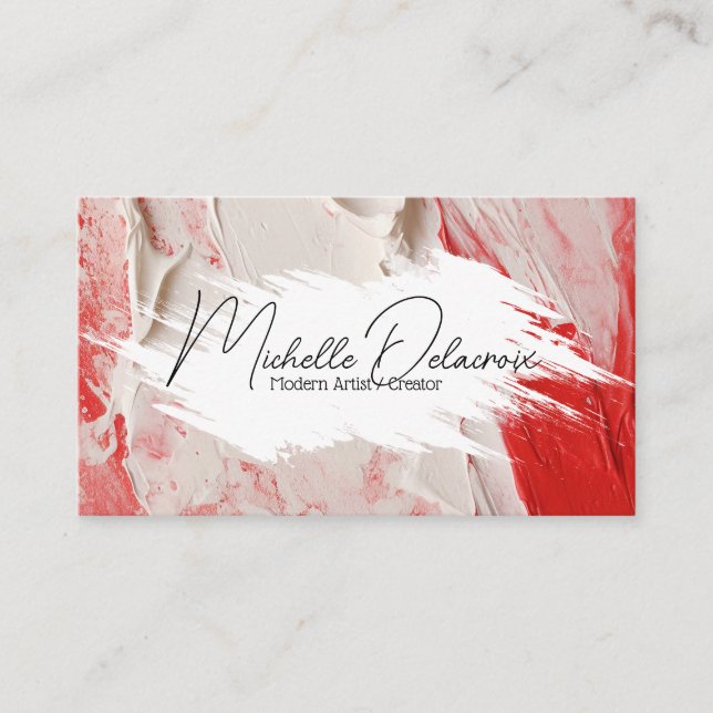 Paint Stroke and Texture | Creative Artistic Business Card (Front)