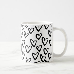 Paint Stroke Heart Pattern Coffee Mug