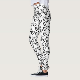 Paint Stroke Heart Pattern Leggings