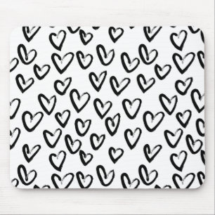 Paint Stroke Heart Pattern Mouse Pad