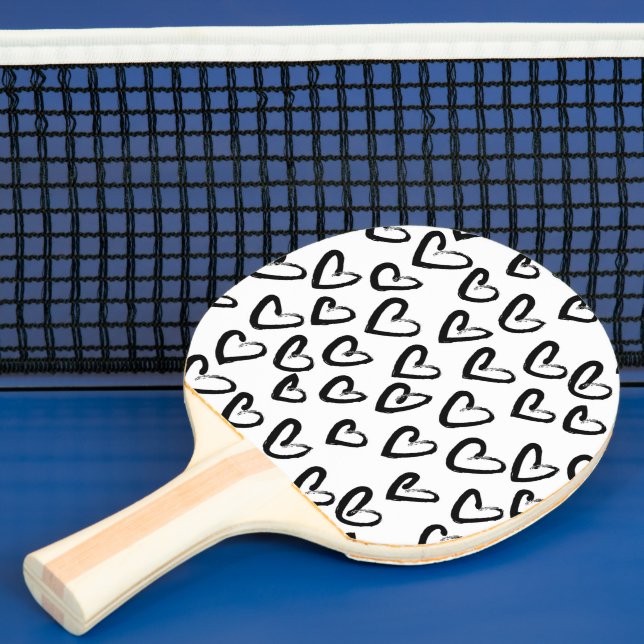 Paint Stroke Heart Pattern Ping Pong Paddle (Insitu)