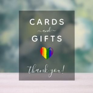 Paint Stroke Pride Heart Cards & Gifts Acrylic Sign