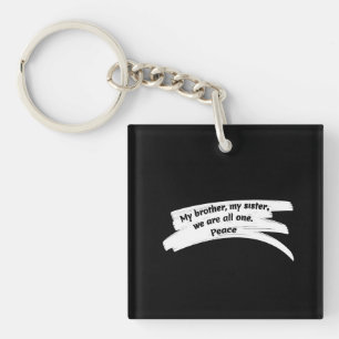 Paint Stroke Wipe Peace Message Key Ring