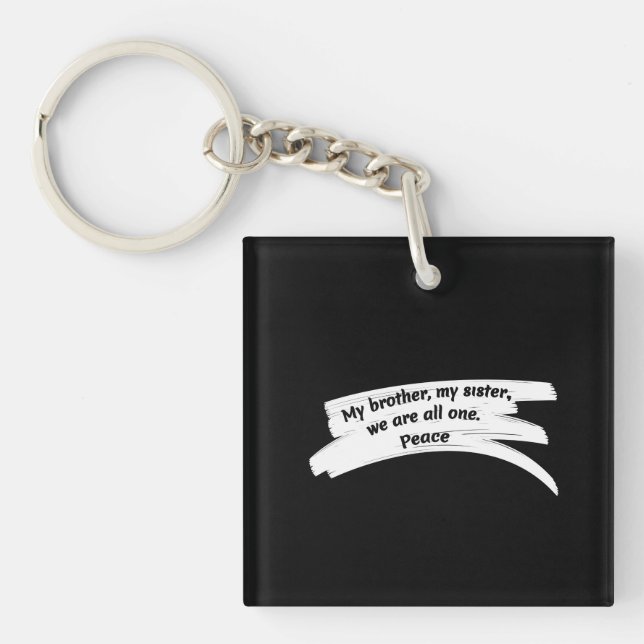Paint Stroke Wipe Peace Message Key Ring (Front)