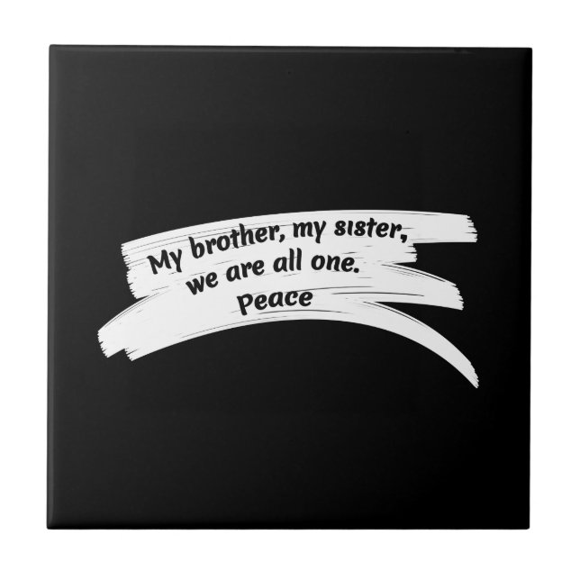 Paint Stroke Wipe Peace Message Tile (Front)