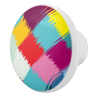 Paint strokes abstract design ceramic knob