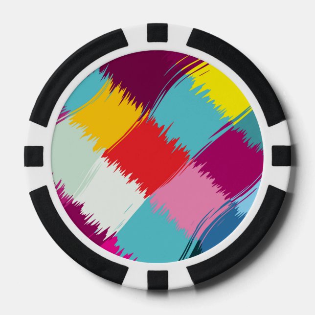 Paint strokes abstract design poker chips (Front)