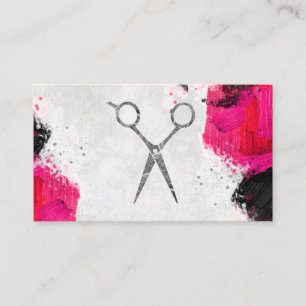  Paint Strokes   Artistic   Salon Scissors Appointment Card