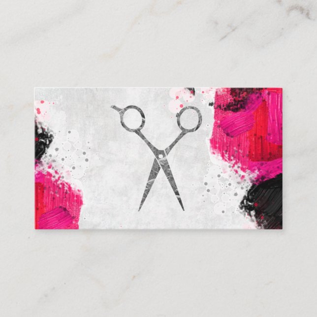  Paint Strokes | Artistic | Salon Scissors Appointment Card (Front)