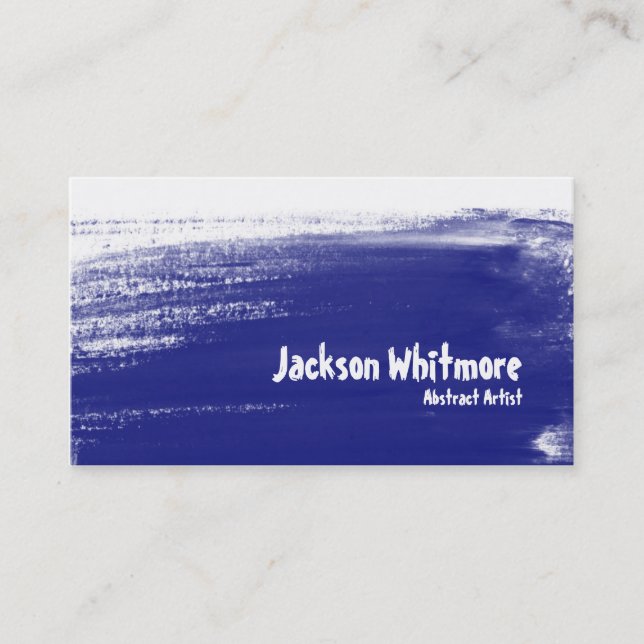 Paint Strokes - Blue Business Card (Front)
