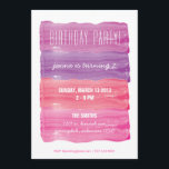 Paint Strokes Girls Birthday Party Invitation<br><div class="desc">Add your own verbiage and text to this girls paint strokes birthday party.</div>