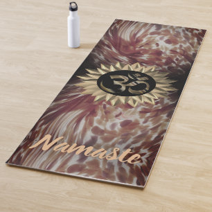 Paint Strokes Modern Abstract OM Lotus Yoga Mat