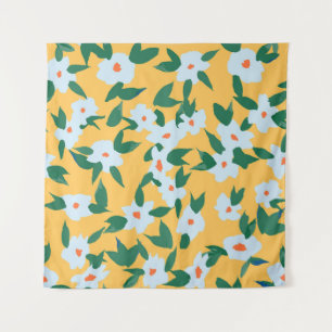 Paint-style vintage floral fabric pattern. tapestry