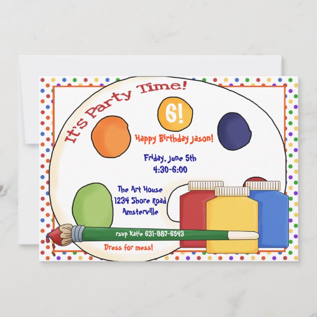 Paint Supplies Invitation (Front)