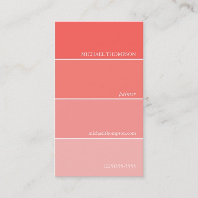 Paint Swatch Business Cards (Front)