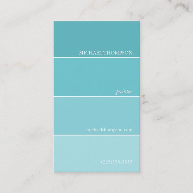 Paint Swatch Business Cards (Front)