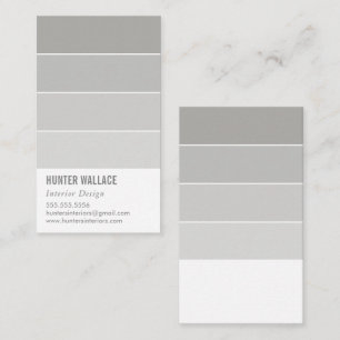 PAINT SWATCH CHIP modern decor ombre grey Business Card