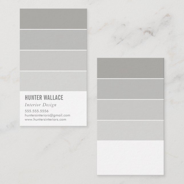 PAINT SWATCH CHIP modern decor ombre grey Business Card (Front/Back)