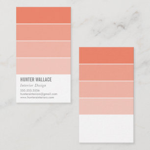PAINT SWATCH CHIP modern decor ombre peach salmon Business Card