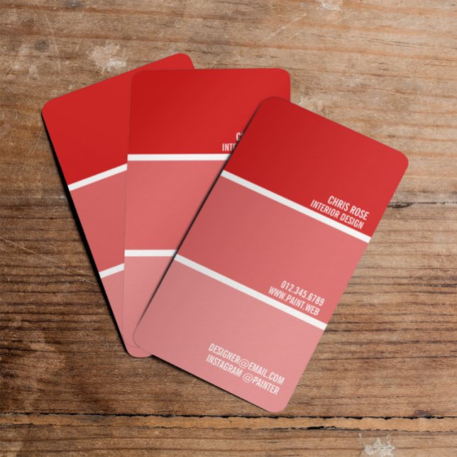 Paint Swatch | Red Paint Chips Painter Decorator Business Card (Creator Uploaded)