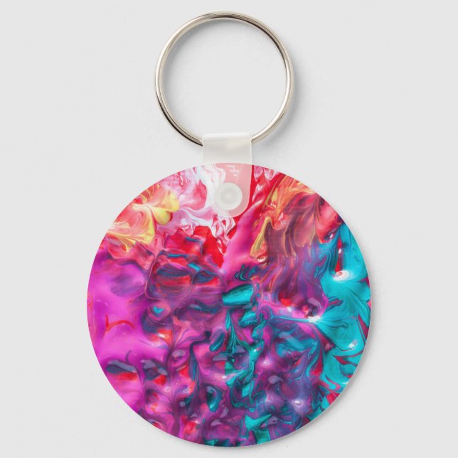 Paint swirl art keychain (Front)