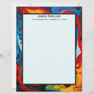 Paint Swirls in Sunset Colours Stationery Paper