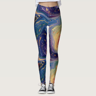 paint swirls yoga gym Leggings